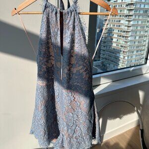 The Jetset x Revolve lace romper baby blue